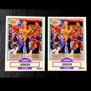 1990 magic Johnson fleer 2 card lot!
